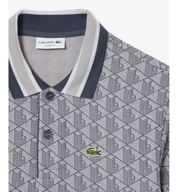 LACOSTE「モノグラムジャカード半袖ポロシャツ」|ポロシャツ|