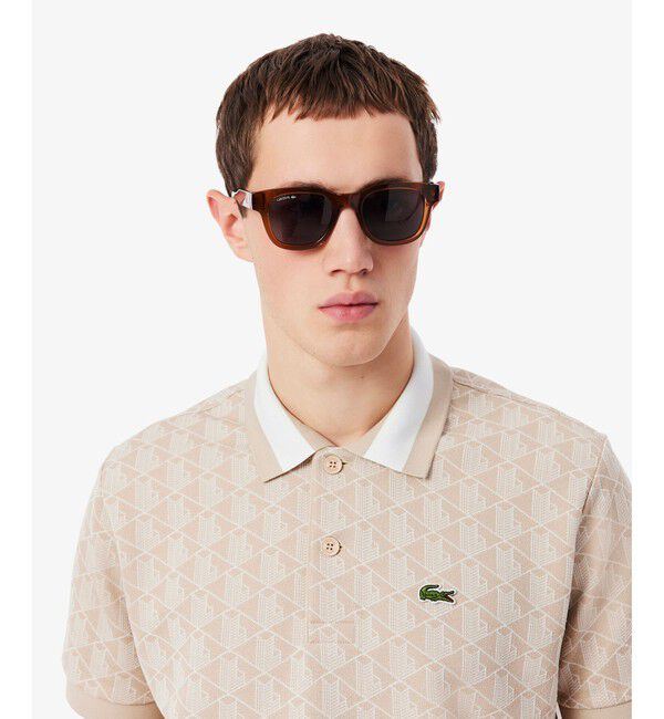 LACOSTE「モノグラムジャカード半袖ポロシャツ」|ポロシャツ|