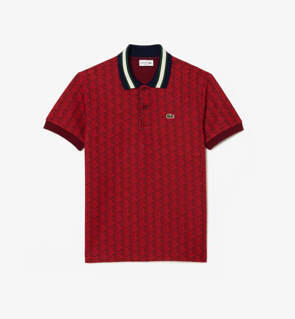 LACOSTE「モノグラムジャカード半袖ポロシャツ」|ポロシャツ|