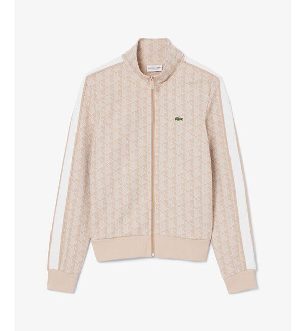 LACOSTE「モノグラムジャカードトラックジャケット 【セットアップ対応】」|スウェット・ジャージ|ライトベージュ