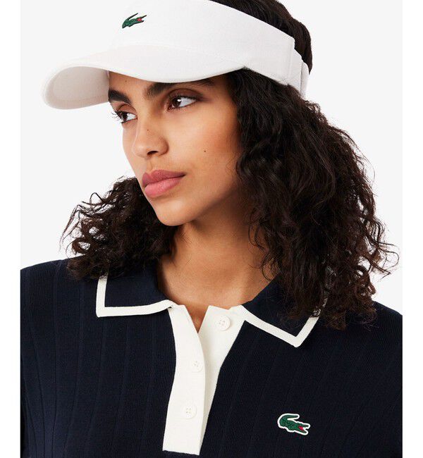 LACOSTE「ハイストレッチ バイカラーポロカラーゴルフニットセーター」|ニット・セーター|