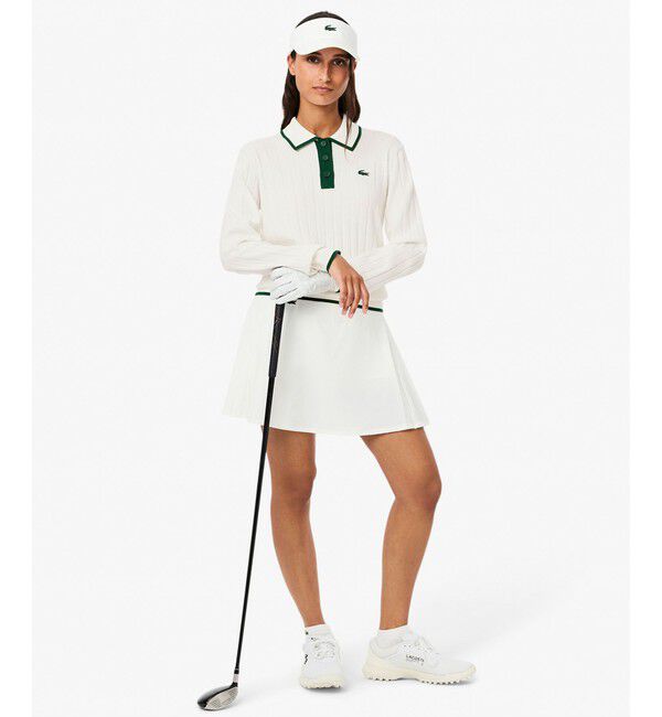 LACOSTE「ハイストレッチ バイカラーポロカラーゴルフニットセーター」|ニット・セーター|
