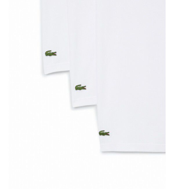 LACOSTE「３枚セット スリムフィット エッセンシャル ラウンジVネック半袖Tシャツ / 3パックTシャツ」|Tシャツ・カットソー|