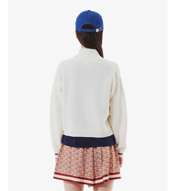 LACOSTE「ジップアップローゲージニットブルゾン」|カーディガン|