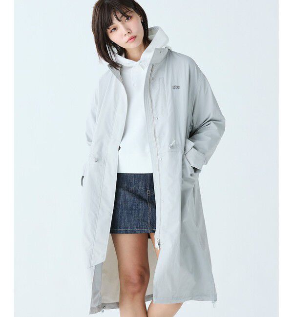 LACOSTE「撥水 ナイロンタフタ スタンドカラーユーティリティコート」|その他|ライトグレー