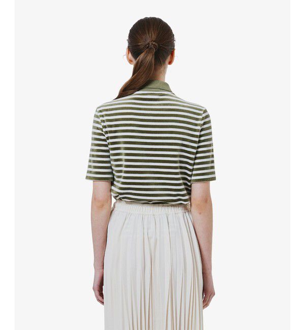 LACOSTE「ベロアボーダー半袖ポロシャツ」|ポロシャツ|