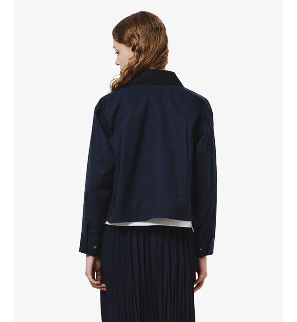 LACOSTE「コーデュロイカラーショート丈 ジップアップブルゾン」|ブルゾン・スタジャン|