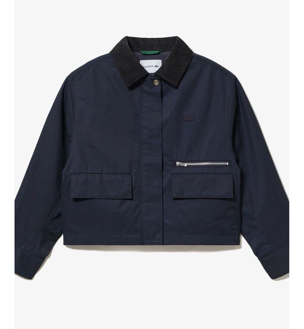 LACOSTE「コーデュロイカラーショート丈 ジップアップブルゾン」|ブルゾン・スタジャン|