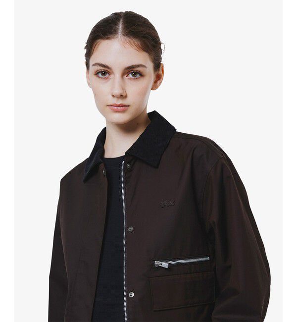 LACOSTE「コーデュロイカラーショート丈 ジップアップブルゾン」|ブルゾン・スタジャン|