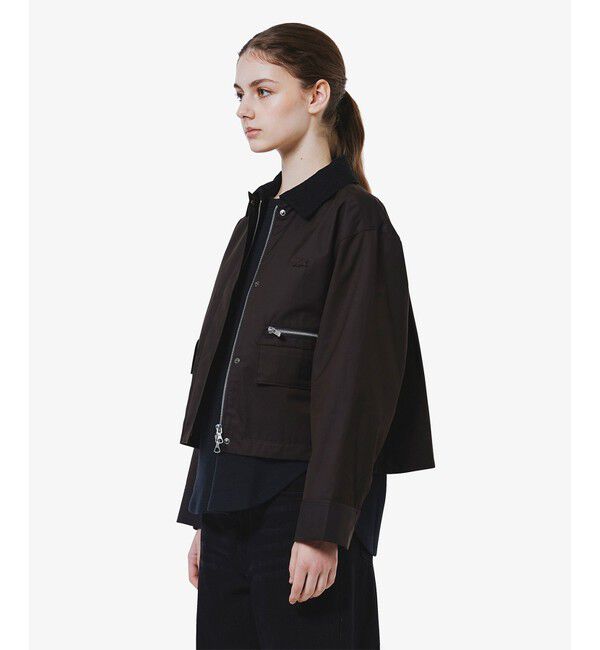 LACOSTE「コーデュロイカラーショート丈 ジップアップブルゾン」|ブルゾン・スタジャン|