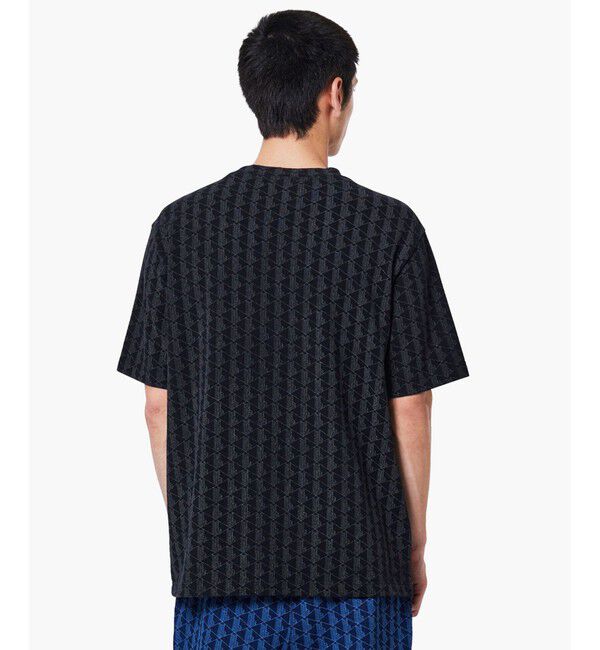 LACOSTE「インディゴ鹿の子地 モノグラム半袖Tシャツ」|Tシャツ・カットソー|