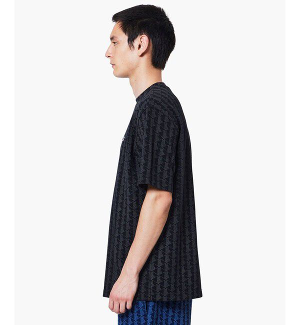 LACOSTE「インディゴ鹿の子地 モノグラム半袖Tシャツ」|Tシャツ・カットソー|