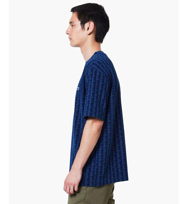 LACOSTE「インディゴ鹿の子地 モノグラム半袖Tシャツ」|Tシャツ・カットソー|