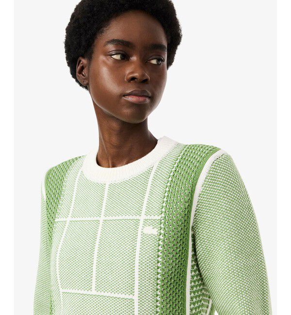 LACOSTE「テニスコートジャカードニットセーター」|ニット・セーター|