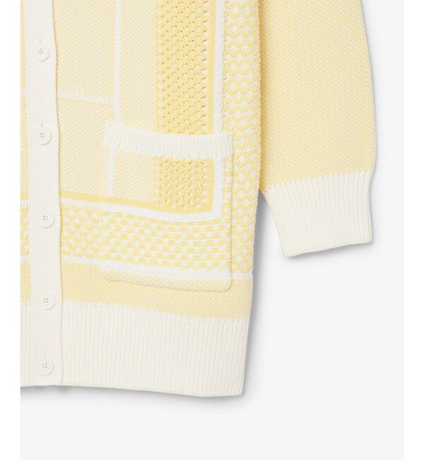 LACOSTE「テニスコートジャカードロングニットカーディガン」|カーディガン|