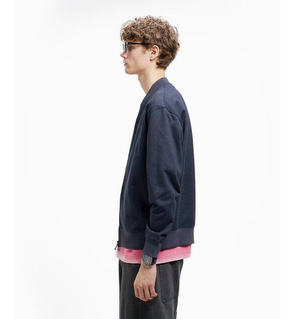 LACOSTE「ヘザースウェット メランジニットブルゾン / ドライバーズニット」|カーディガン|