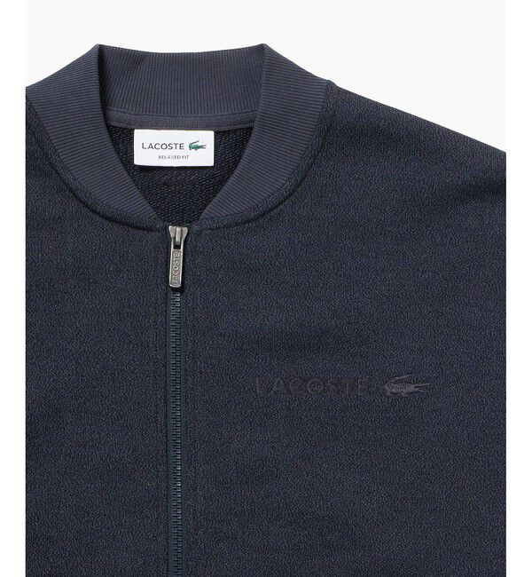 LACOSTE「ヘザースウェット メランジニットブルゾン / ドライバーズニット」|カーディガン|