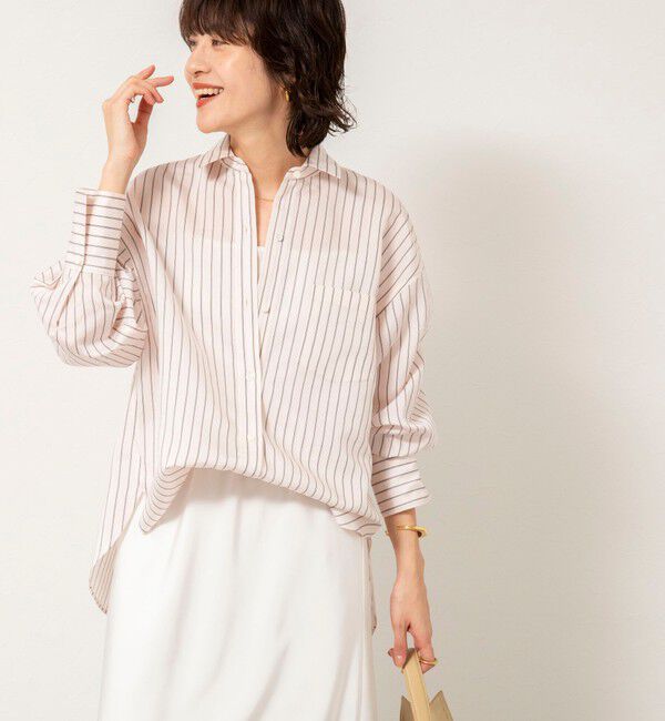 NOLLEY'S sophi「ウォッシャブルタンブラーストライプ3WAYシャツ」|シャツ・ブラウス|