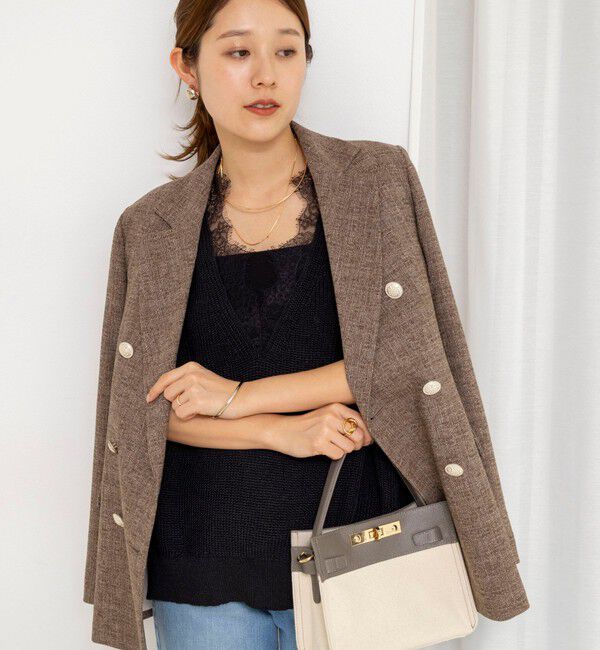 NOLLEY'S「《手洗い可能》Ｖネックレースジレ」|ベスト・ジレ|