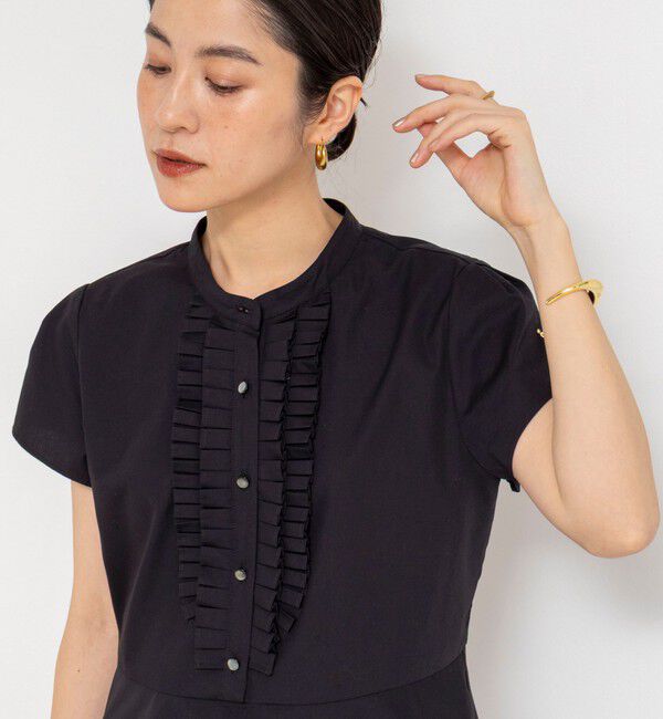 NOLLEY'S「ウォッシャブル前立プリーツペプラムブラウス」|シャツ・ブラウス|