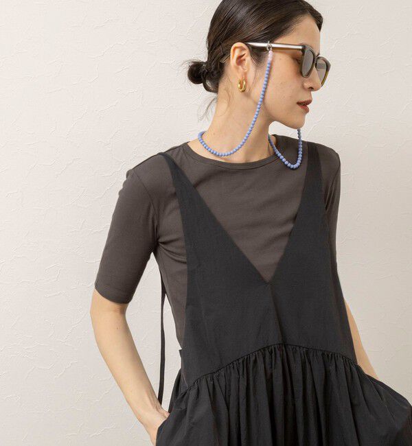 MAQWEL「【追加】【MAQWEL/マクウェル】ウォッシャブルソフトタフタワンピース」|ワンピース|ブラック