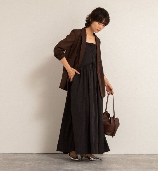 MAQWEL「【追加】【MAQWEL/マクウェル】ウォッシャブルソフトタフタワンピース」|ワンピース|