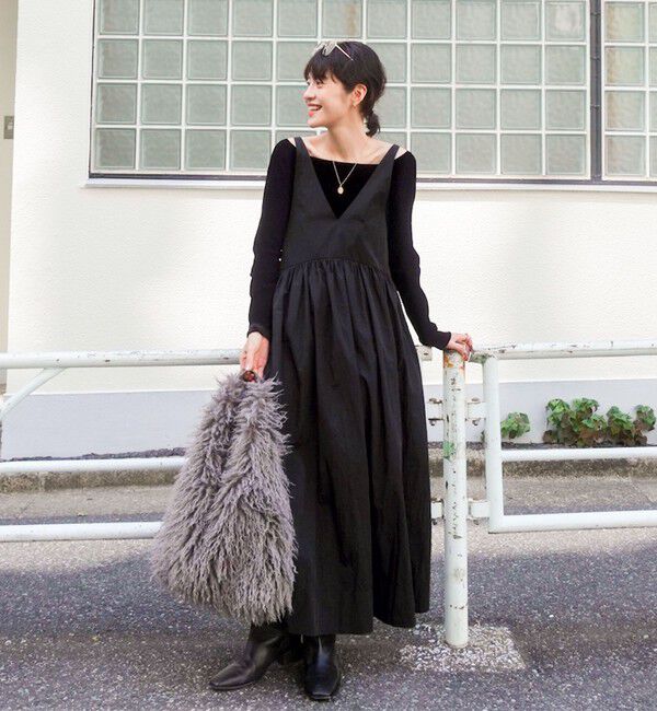 MAQWEL「【追加】【MAQWEL/マクウェル】ウォッシャブルソフトタフタワンピース」|ワンピース|