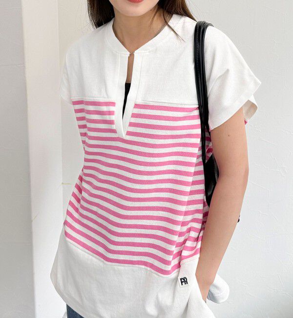 fredy emue「スキッパーフレンチボーダープルオーバーカットソー」|Tシャツ・カットソー|