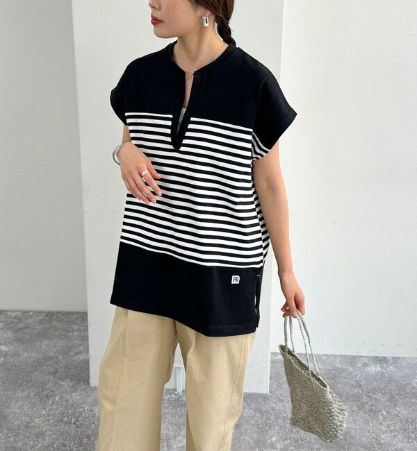 fredy emue「スキッパーフレンチボーダープルオーバーカットソー」|Tシャツ・カットソー|