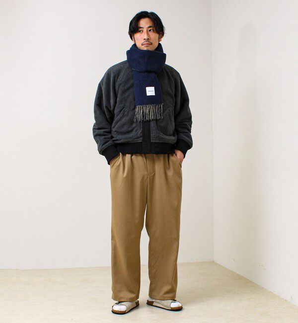 GLOSTER「【カシミヤブレンド】ウールリバーシブルソリッドマフラー」|マフラー|