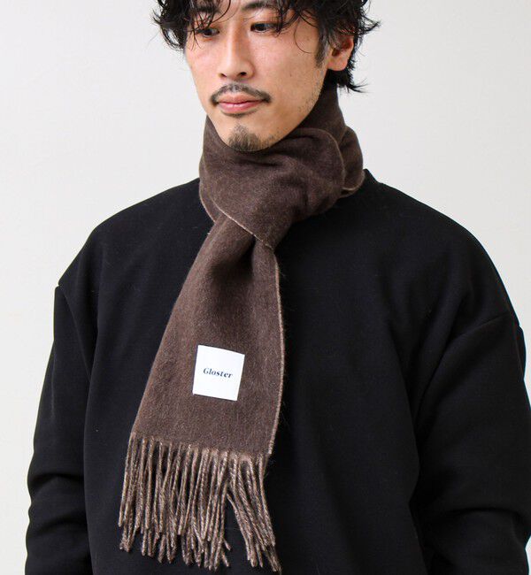 GLOSTER「【カシミヤブレンド】ウールリバーシブルソリッドマフラー」|マフラー|