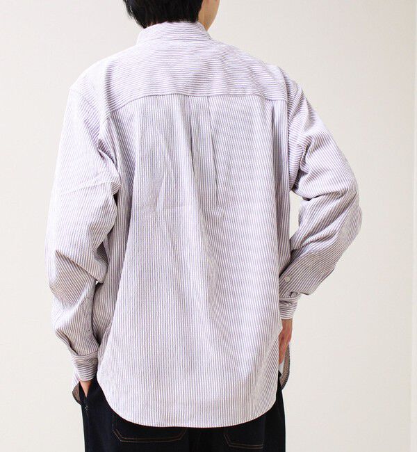 GLOSTER「【清涼感のある表情】ストライプレギュラーカラーシャツ」|シャツ・ブラウス|