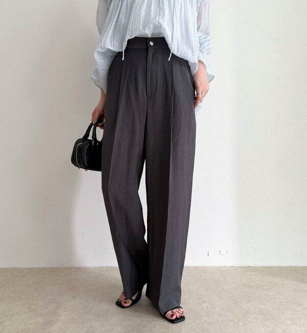 fredy emue「接触冷感イージースラックス」|スラックス|チャコールグレー