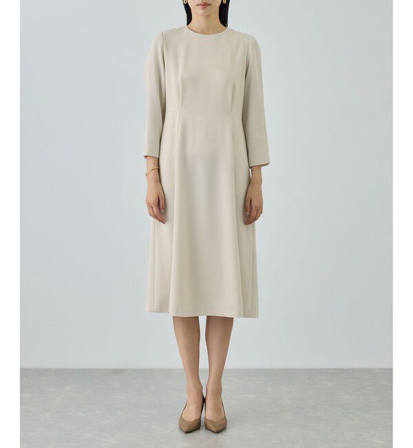 ROPE「トリアセダブルクロス セミフレアーワンピース/セットアップ対応・イージーケア・26SS」|ワンピース|