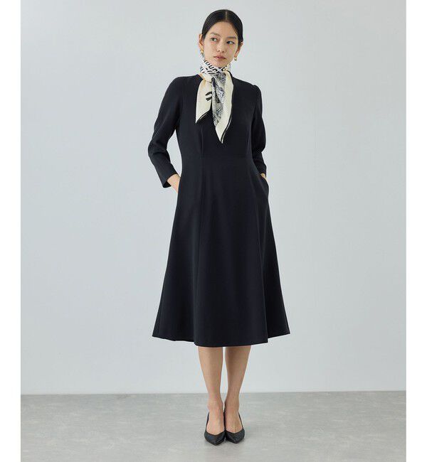 ROPE「トリアセダブルクロス セミフレアーワンピース/セットアップ対応・イージーケア・26SS」|ワンピース|