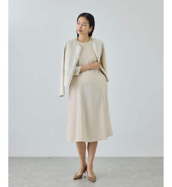 ROPE「トリアセダブルクロス セミフレアーワンピース/セットアップ対応・イージーケア・26SS」|ワンピース|