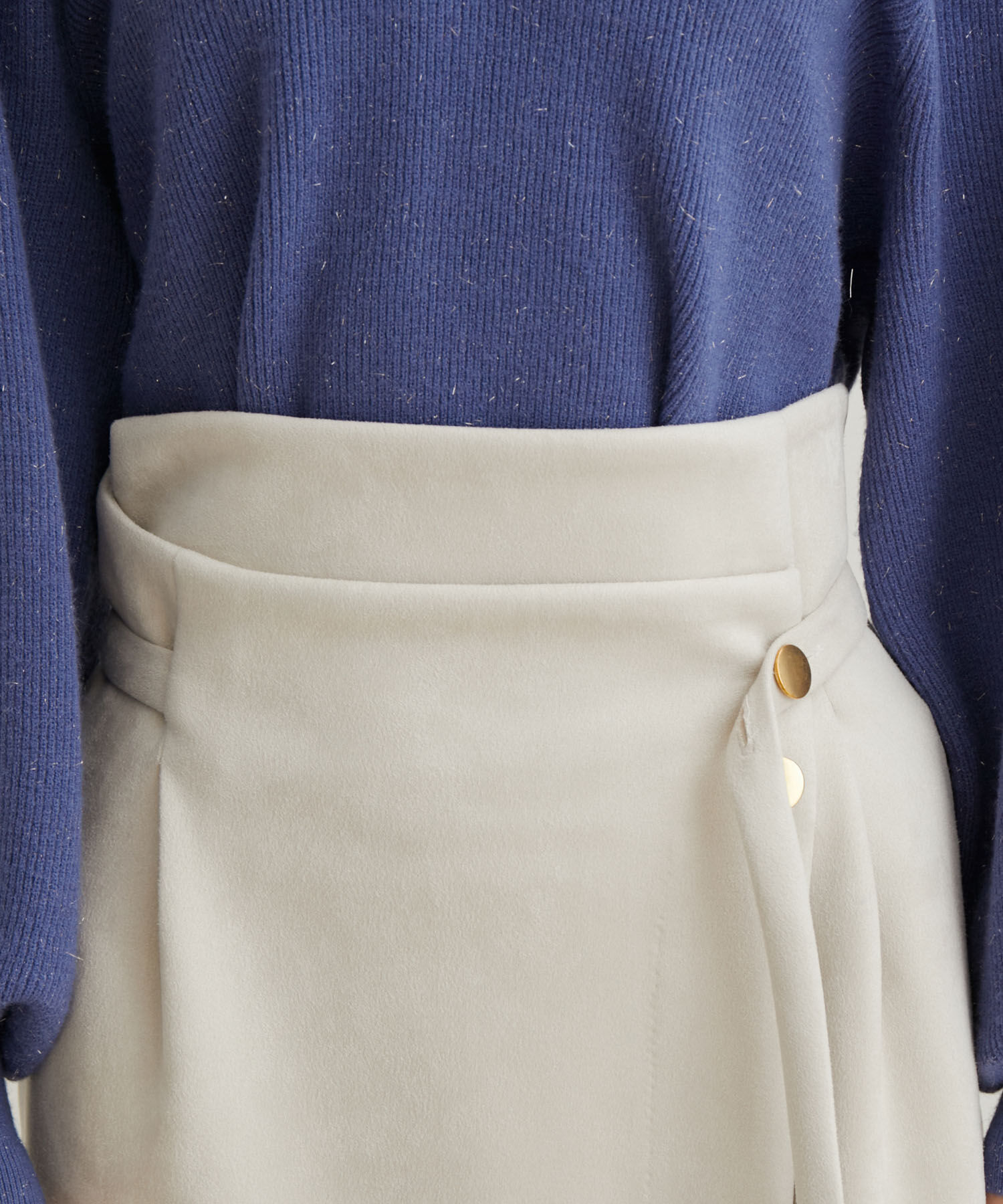 VIS「エコスエードラップ調Iラインスカート【sustainable】」|スカート|