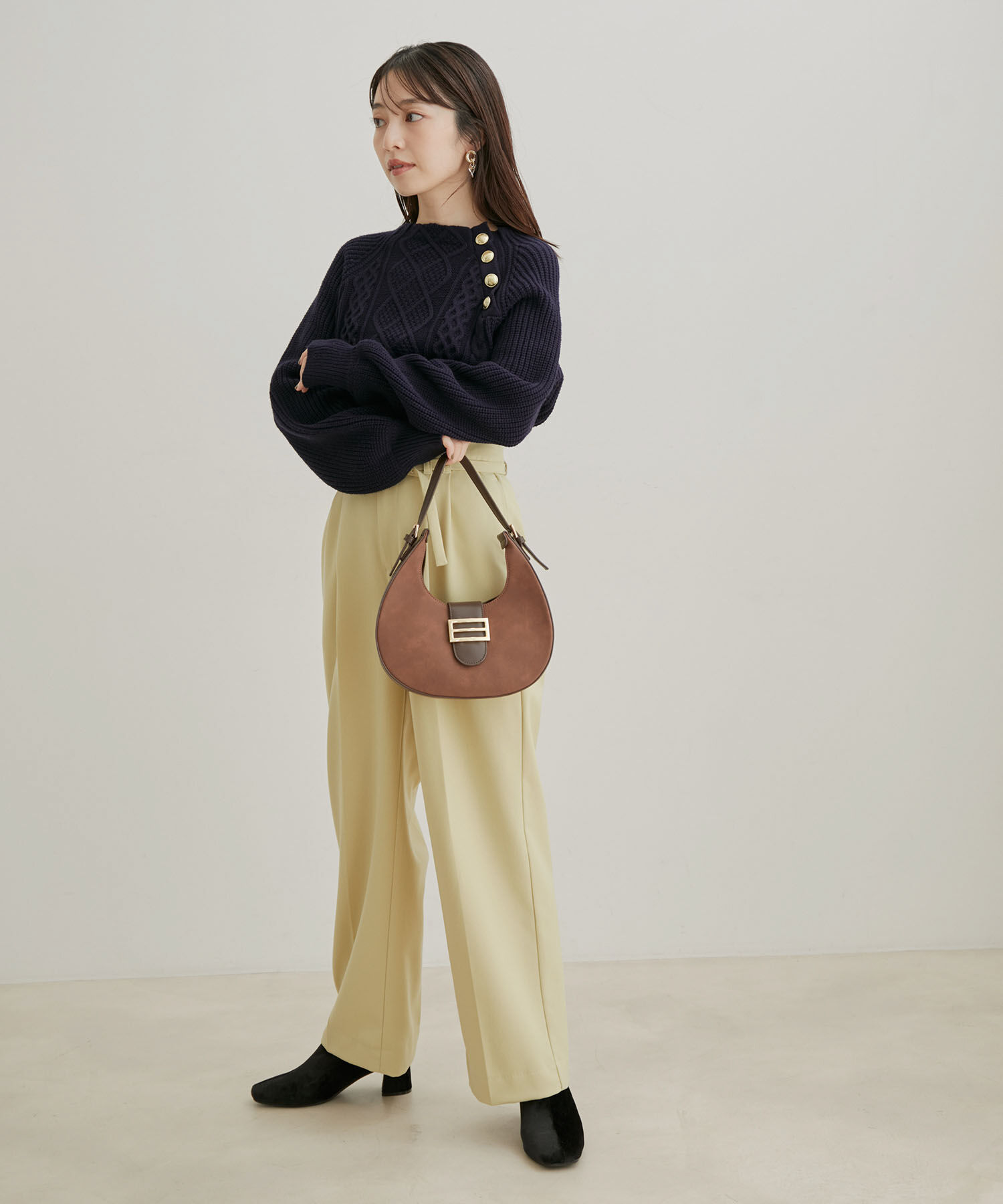 VIS「【Washable・EASY CARE】エコウールタッチワイドパンツ【sustainable】」|スラックス|