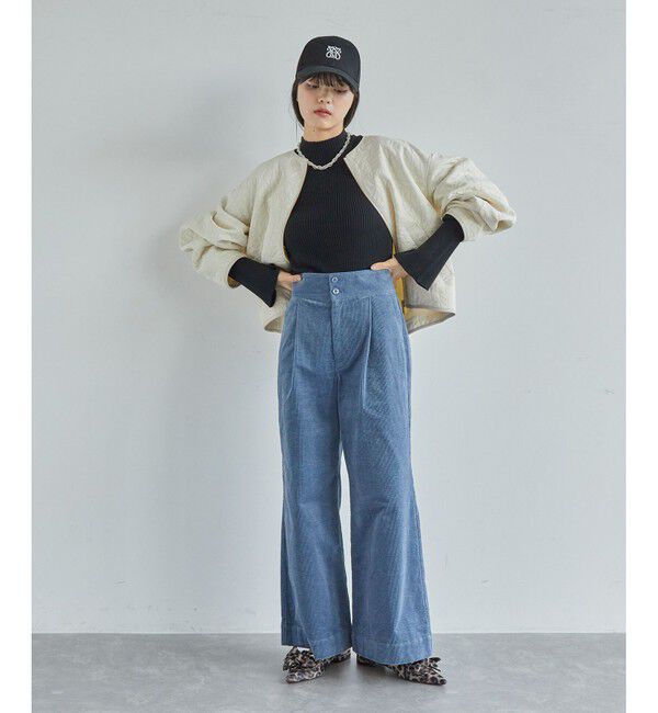 VIS「【新色追加】リブニットプチハイネックプルオーバー【低身長向けサイズ有】」|ニット・セーター|