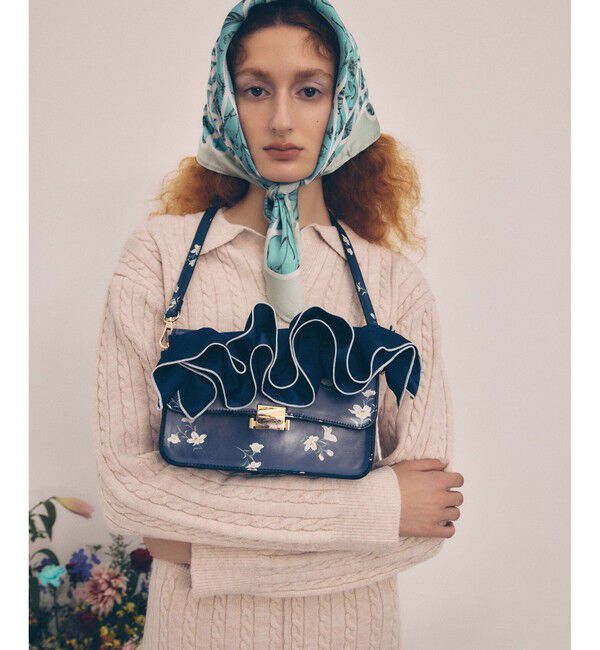 VIS「【DILIGENCE PARLOUR】VIS別注モデルフリルハンドル付き2WAYバッグ」|ハンドバッグ|ネイビー系(43)