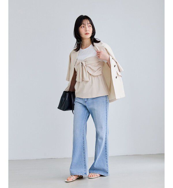 VIS「美easyリネンライクリボンビスチェトップス/イージーケア・接触冷感・セットアップ対応」|Tシャツ・カットソー|