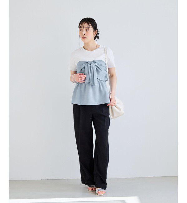 VIS「美easyリネンライクリボンビスチェトップス/イージーケア・接触冷感・セットアップ対応」|Tシャツ・カットソー|