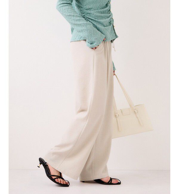 VIS「【WEB限定】美easyリネンライクウエストドロストイージーパンツ/イージーケア・接触冷感」|チノ|