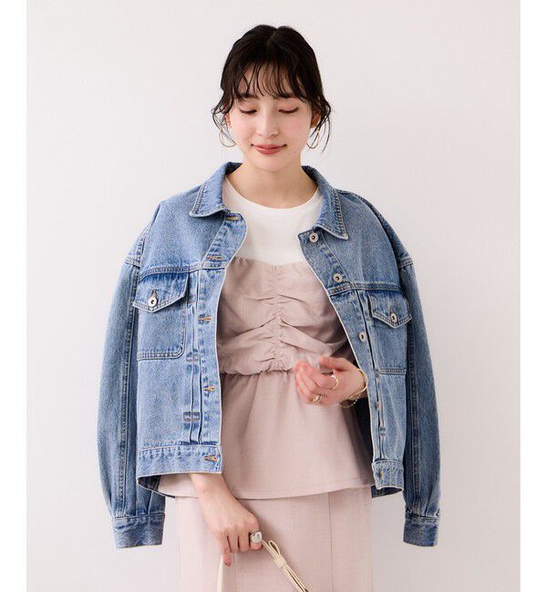 VIS「【WEB限定】美easyリネンライクシャーリングビスチェドッキングトップス/イージーケア・接触冷感」|Tシャツ・カットソー|