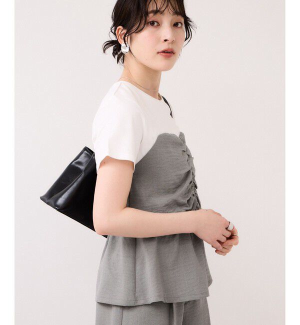 VIS「【WEB限定】美easyリネンライクシャーリングビスチェドッキングトップス/イージーケア・接触冷感」|Tシャツ・カットソー|