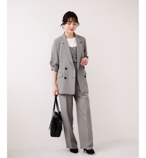 VIS「【WEB限定】美easyリネンライクシャーリングビスチェドッキングトップス/イージーケア・接触冷感」|Tシャツ・カットソー|