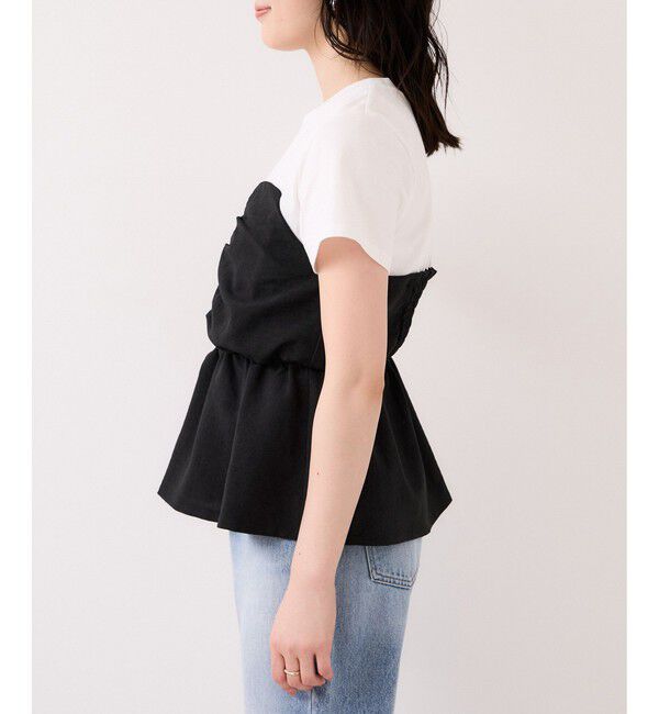 VIS「【WEB限定】美easyリネンライクシャーリングビスチェドッキングトップス/イージーケア・接触冷感」|Tシャツ・カットソー|