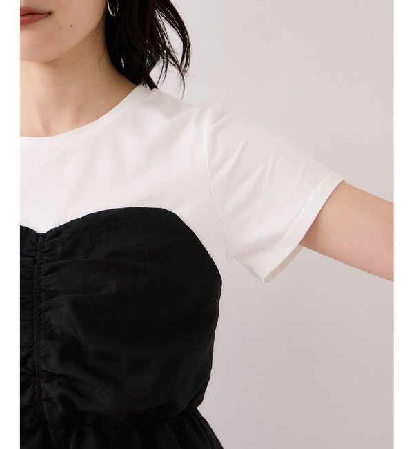 VIS「【WEB限定】美easyリネンライクシャーリングビスチェドッキングトップス/イージーケア・接触冷感」|Tシャツ・カットソー|