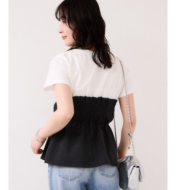 VIS「【WEB限定】美easyリネンライクシャーリングビスチェドッキングトップス/イージーケア・接触冷感」|Tシャツ・カットソー|