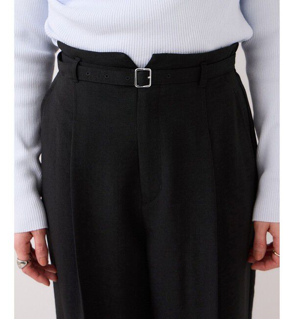 VIS「【WEB限定】美easyリネンライクベルテッドストレートパンツ/イージーケア・接触冷感」|チノ|